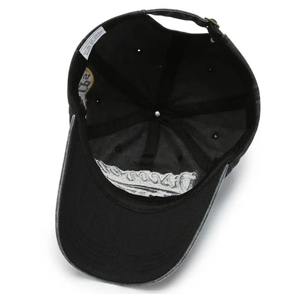 Retro Letter Embroidered Denim Baseball Cap