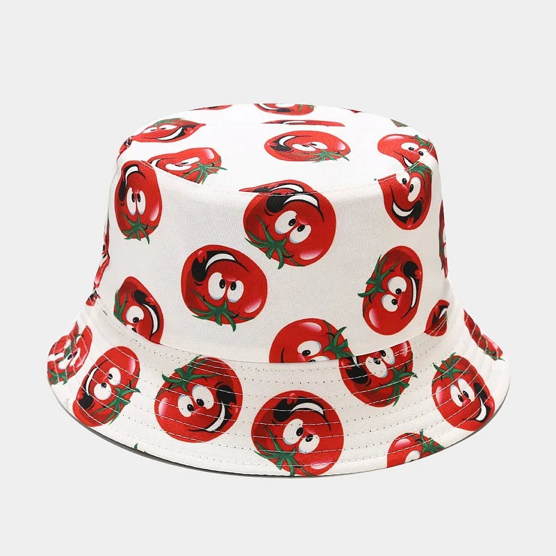 Vegetable Pattern Bucket Hat Unisex Fisherman Sun Cap