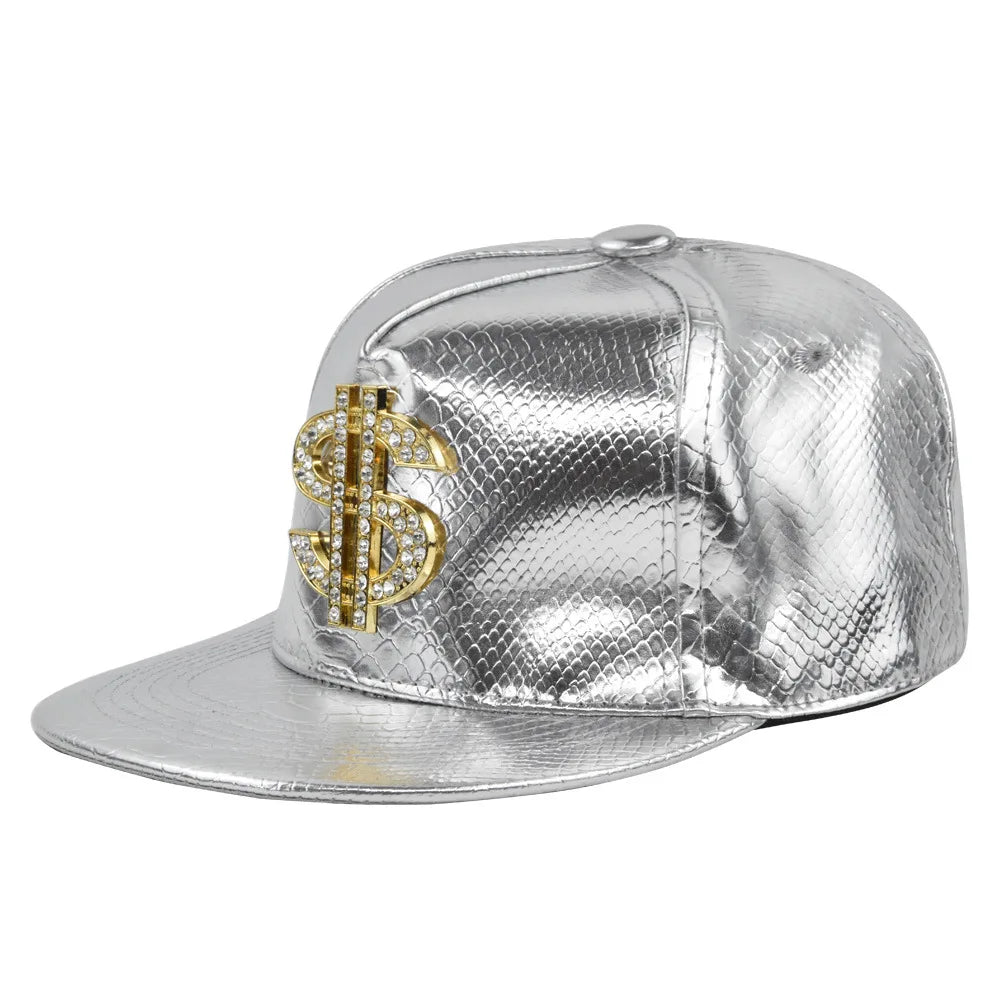 Unisex Cross Metal Label Hip-hop Flat Brim Cap