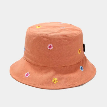Cotton Flower Embroidered Unisex Bucket Hat
