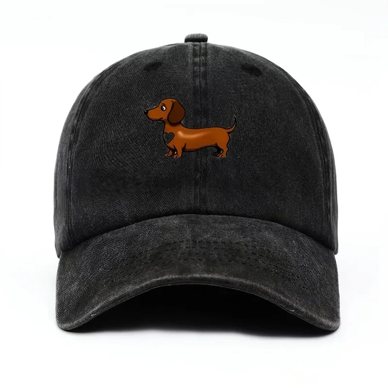 Cute Sausage Dog Printed Adjustable Baseball Cap