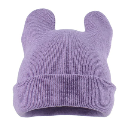 Korean Cute Cat Ear Knit Bucket Hat