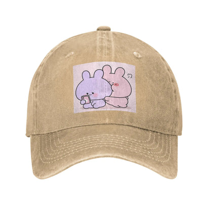 Asamimichaan Washed Denim Casual Adjustable Baseball Cap