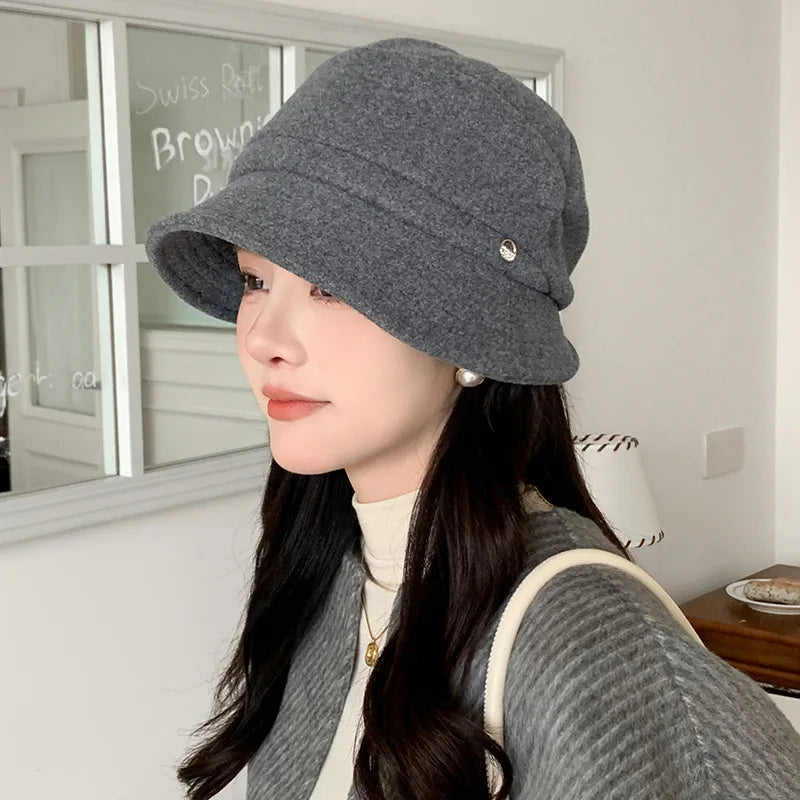 Soft Brim Metal Label Fashion Bucket Hat