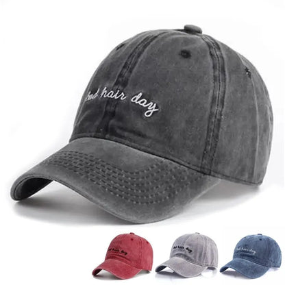 Letter Embroidery Washed Cotton Baseball Cap