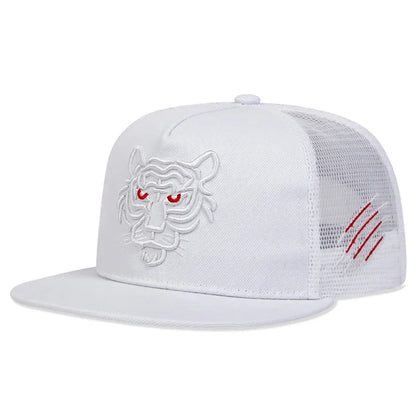 Unisex Tiger Embroidery Hip-hop Net Hats
