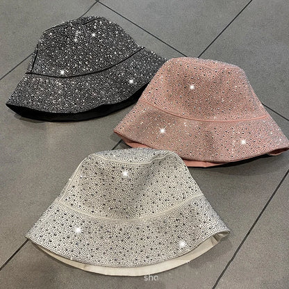 Rhinestone Star Flat Top Bucket Hat