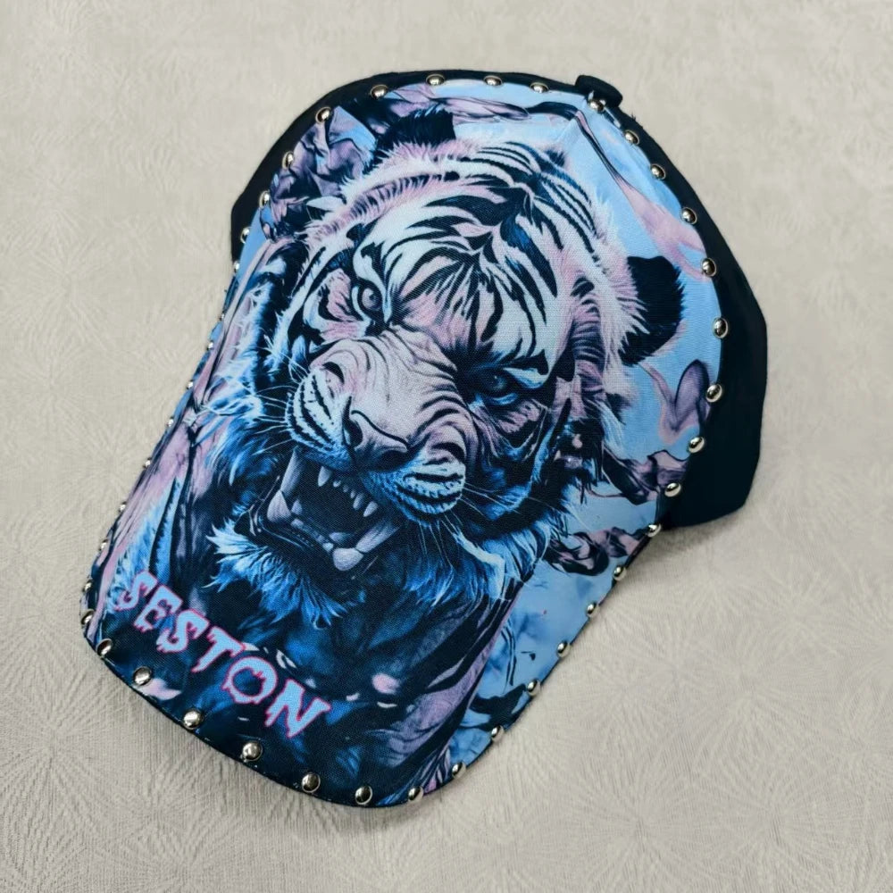 Animal Print Cotton Wide Brim Baseball Hat