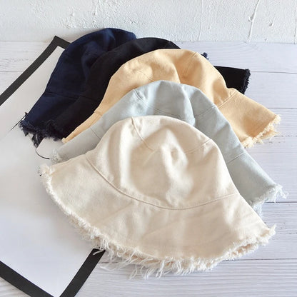 Korean Cotton Tassel Casual Beach Bucket Hat