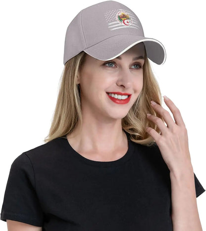 Algeria Emblem Distressed Flag Baseball Cap