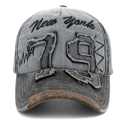Letter Embroidered Washed Cotton Adjustable Baseball Hat
