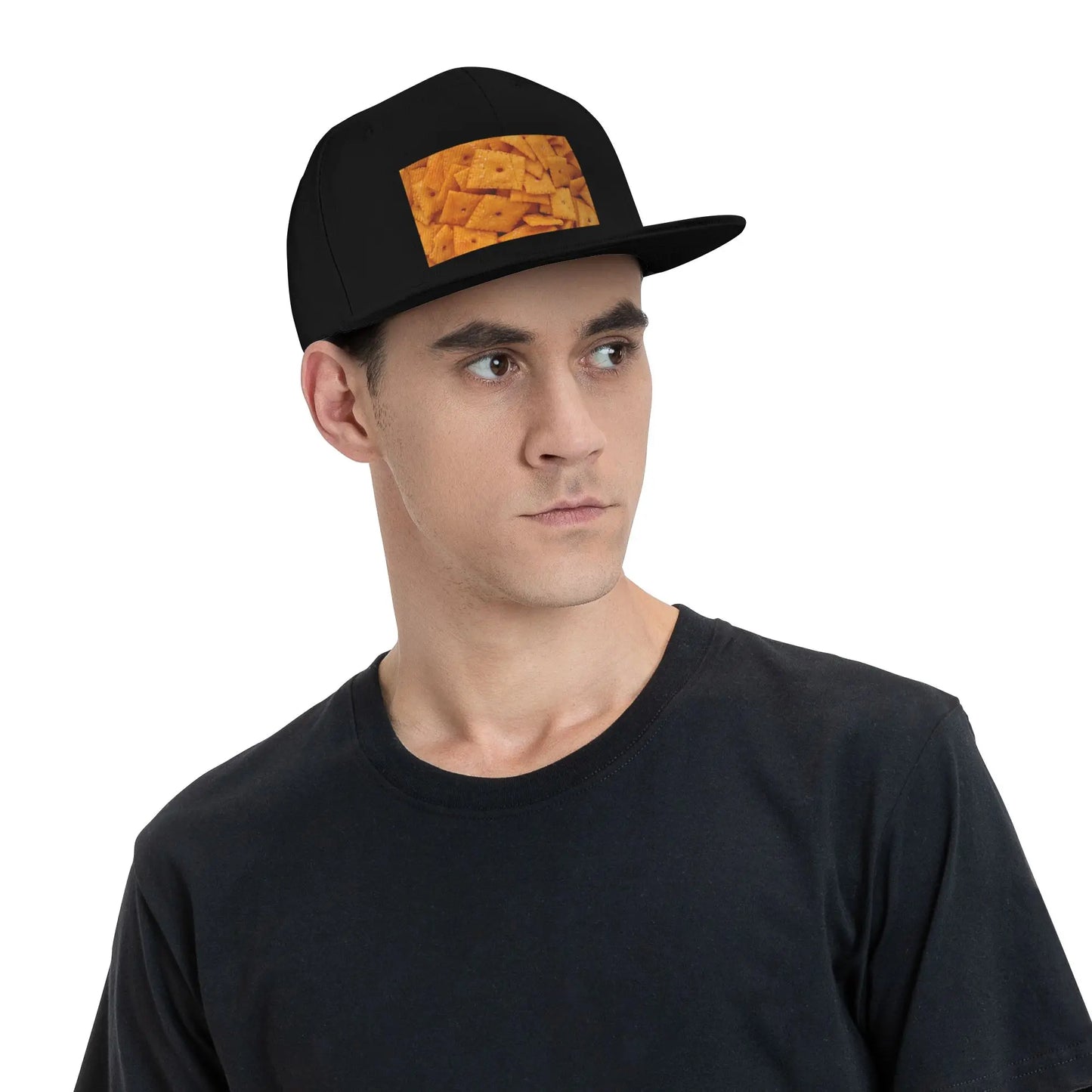 Cheez It Snack Cracker Pattern Snapback Cap