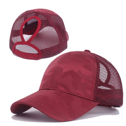 Camouflage Mesh Ponytail Baseball Cap