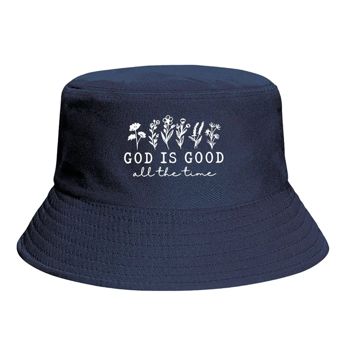 God Is Good Text Graphic Bucket Hat