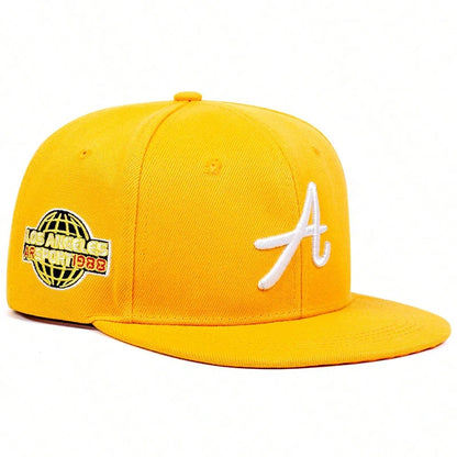Unisex A letter Side Earth Embroidery Hats