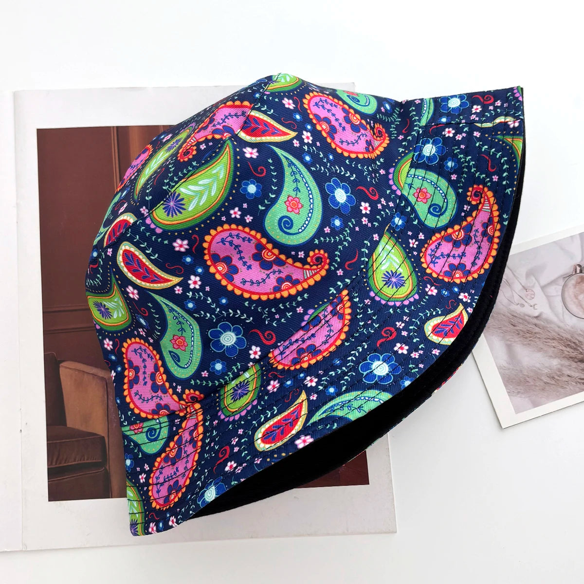 Leaf Pattern Fisherman Bucket Hat