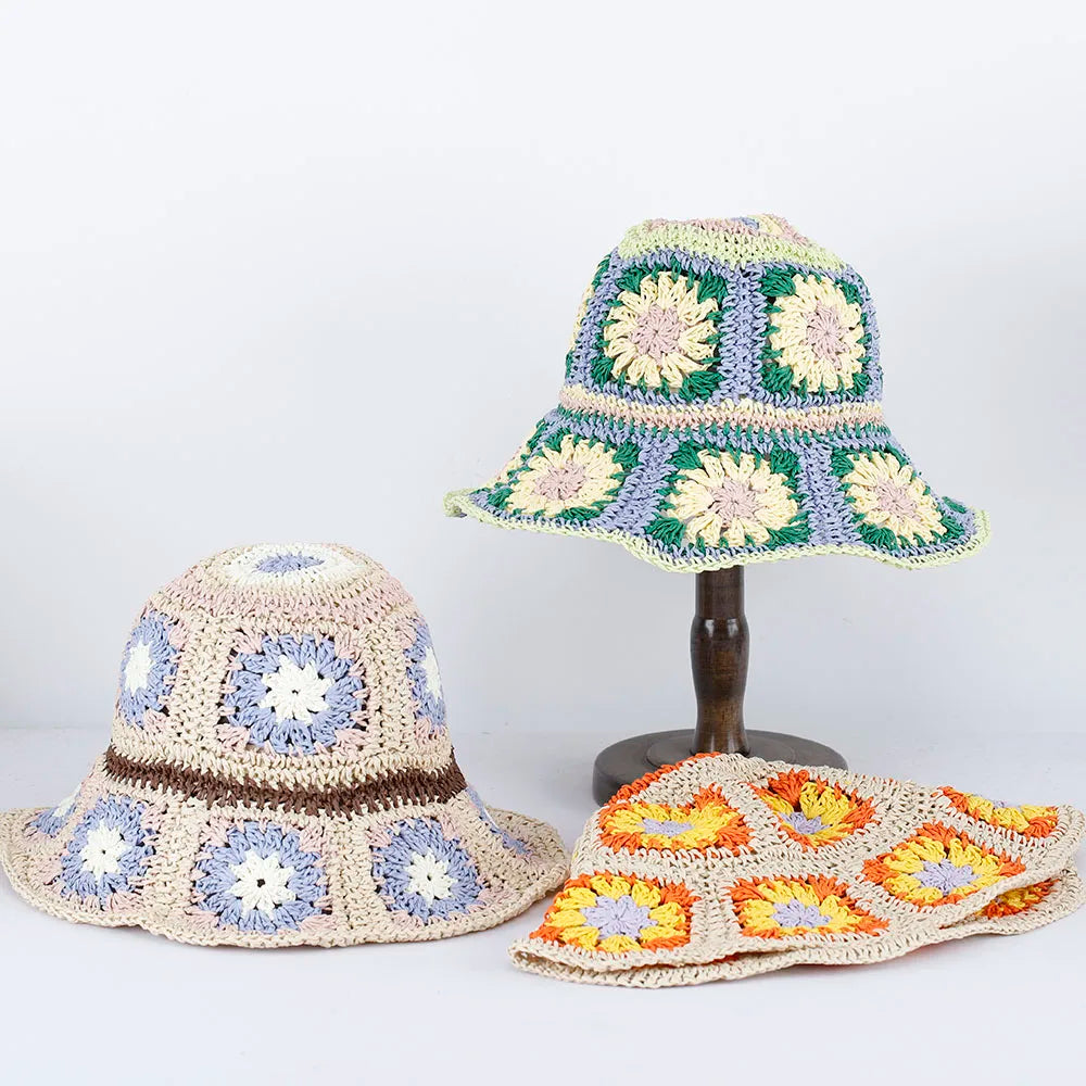 Wide Brim Foldable Summer Straw Bucket Hat