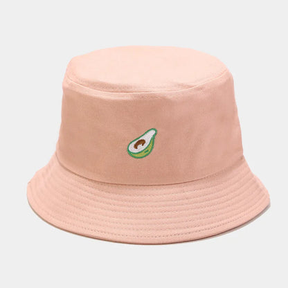 Cartoon Fruit Embroidered Cotton Bucket Hat