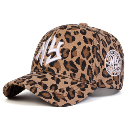 Unisex Leopard Print Letter Embroidered Baseball Cap