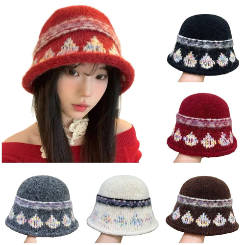 Jacquard Knitted Bucket Hat