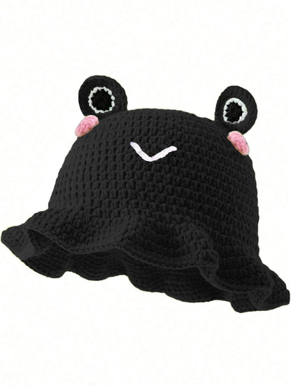 Hand Woven Frog Ruffled Fisherman Bucket Hat