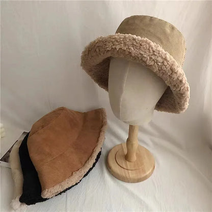 Double Sided Corduroy Plush Bucket Hat