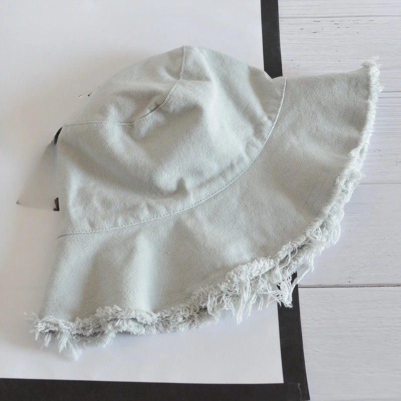 Korean Cotton Tassel Casual Beach Bucket Hat