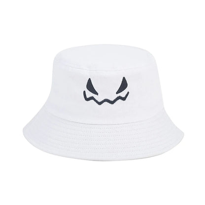 Halloween Pumpkin Embroidery Bucket Hat Double Sides
