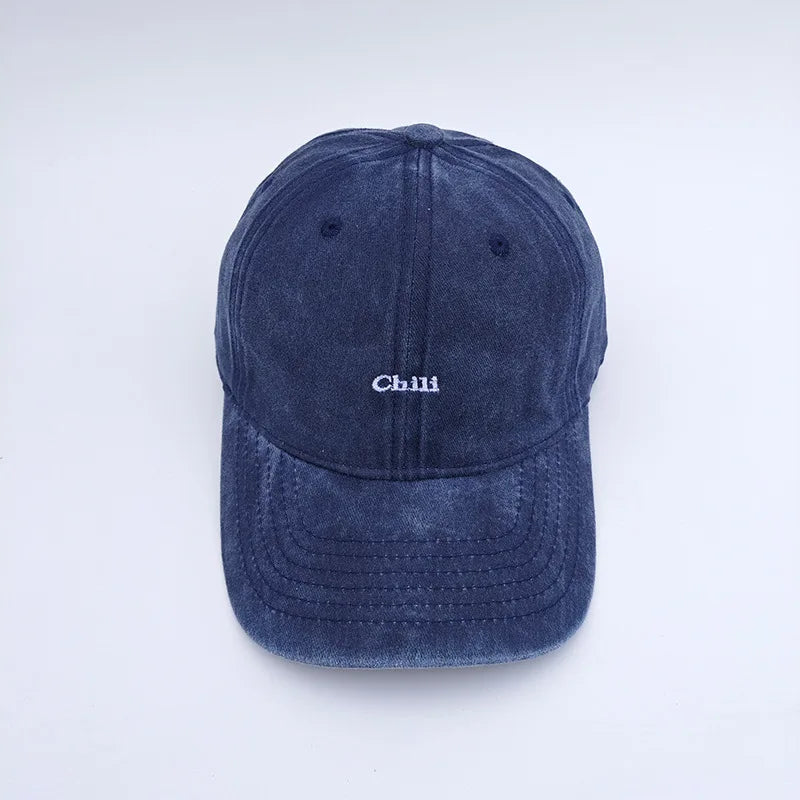 Soft Top Embroidered Letter Retro Baseball Cap