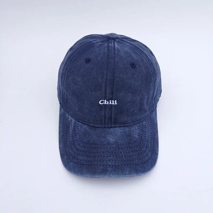 Soft Top Embroidered Letter Retro Baseball Cap