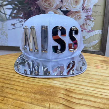 Acrylic Letter Punk Hip Hop Snapback Cap