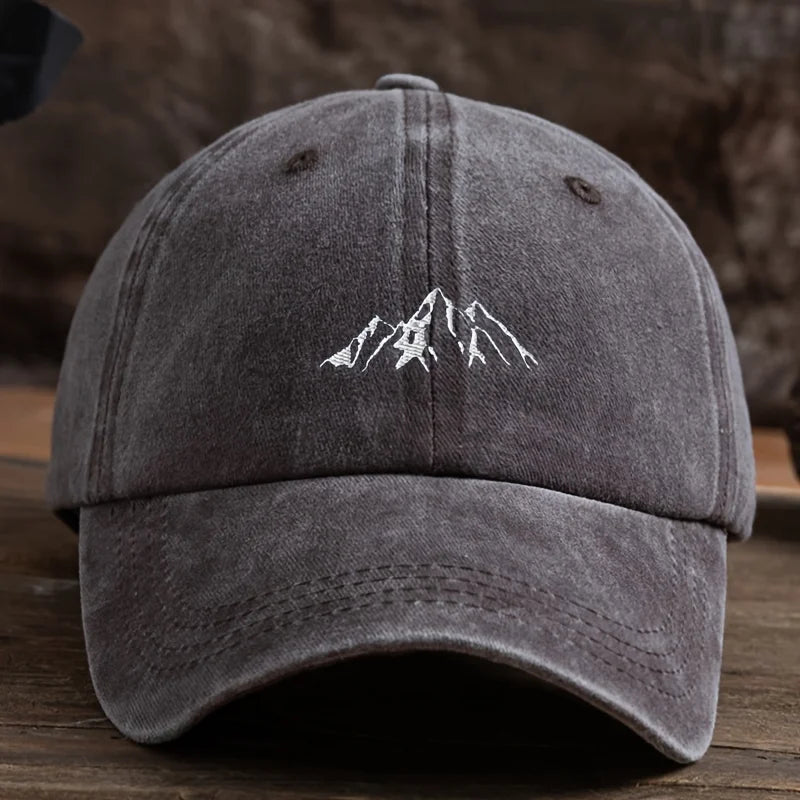 Men’s Mountain Peak Print Vintage Baseball Cap
