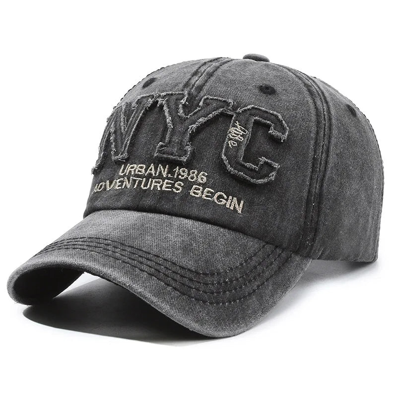 Vintage Washed NYC Big Letter Baseball Cap