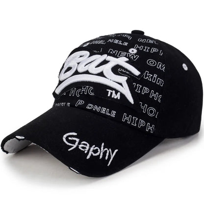 Broken Hole Bat Embroidered Hip Hop Baseball Cap