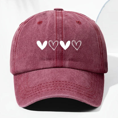 Retro Heart Pattern Trucker Baseball Cap
