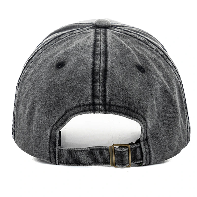 Letter Embroidered Washed Cotton Adjustable Baseball Hat