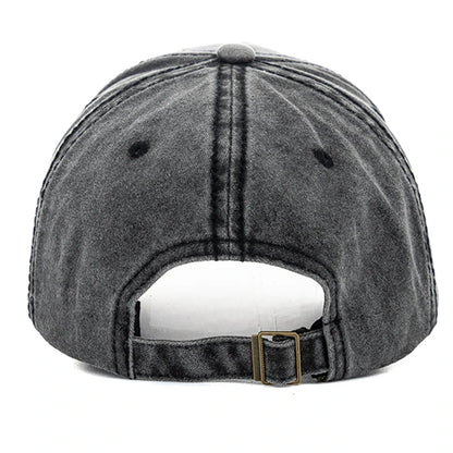 Letter Embroidered Washed Cotton Adjustable Baseball Hat