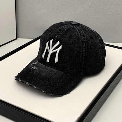 NY Letter Washed Vintage Baseball Cap