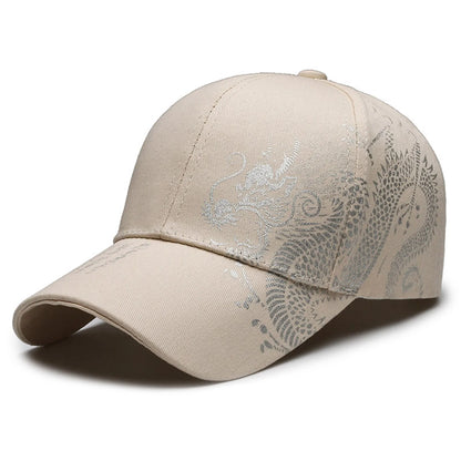 Dragon Print Chinese Style Adjustable Baseball Cap