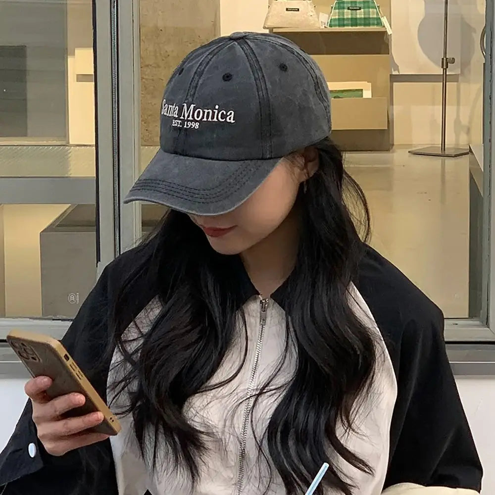 Face Slimming Letter Embroidered Baseball Cap