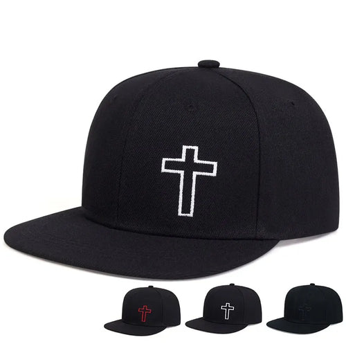 Unisex Cross Embroidery Hip-hop Hats