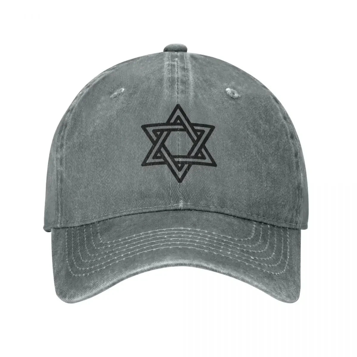 Happy Hanukkah Star of David Denim Baseball Cap