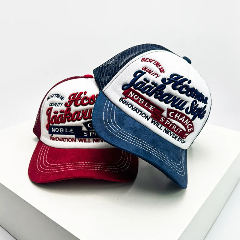 American Vintage Embbroidered Letter Trucker Baseball Cap