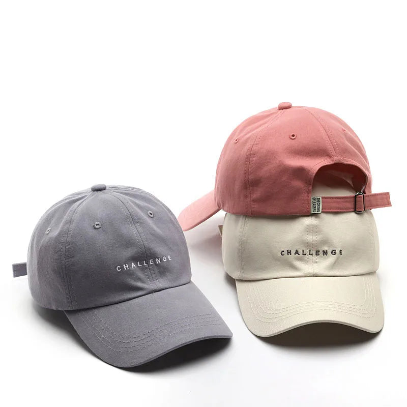 Challenge Letter Soft Cotton Baseball Cap