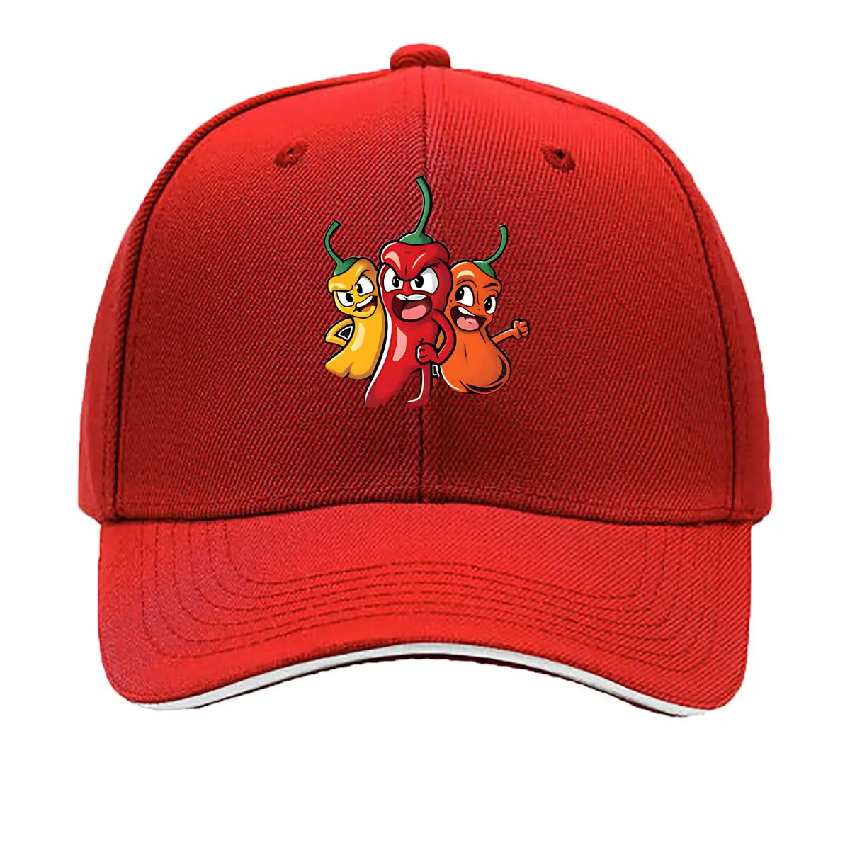 Colorful Cartoon Chili Vinyl Sticker Hip Hop Sandwich Baseball Cap