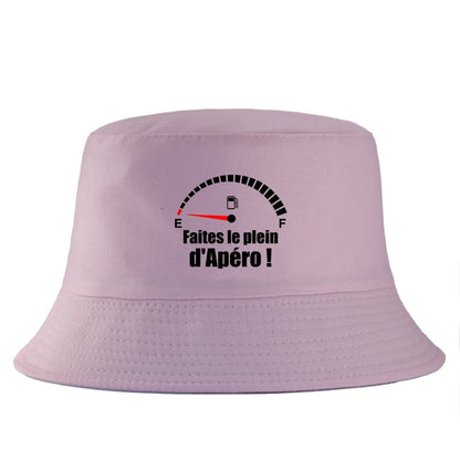 Funny French Apéro Cotton Summer Bucket Hat