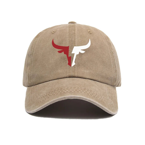 Unisex Vintage Bull Head Print Baseball Cap