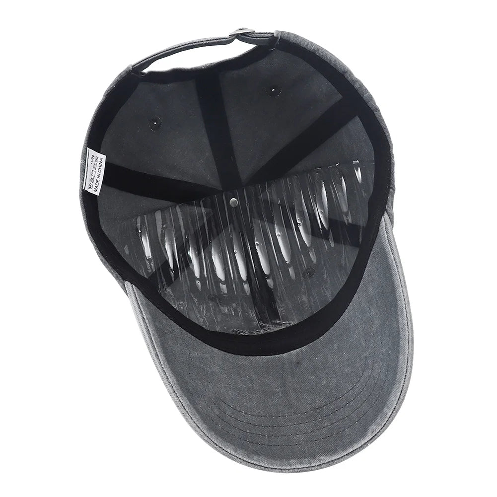 Unisex Letter Embroidery Washed Cotton Baseball Cap