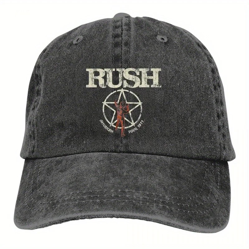 Rush Band Tattoo Style Washed Cotton Baseball Cap