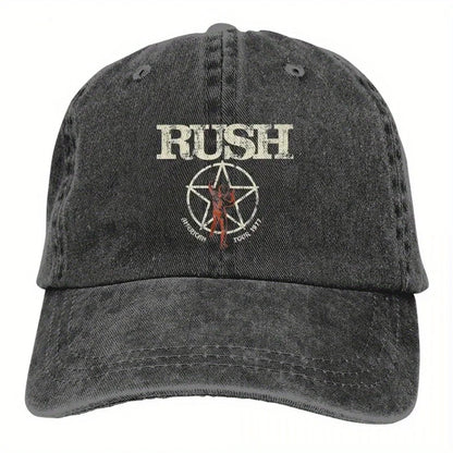 Rush Band Tattoo Style Washed Cotton Baseball Cap